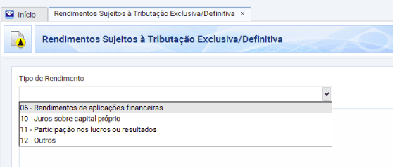 Rendimentos de aplicações financeiras warren