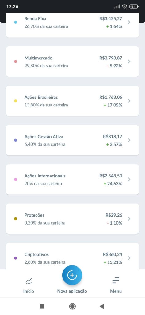 Alocação da Carteira de Investimentos na Magnetis no nível 5