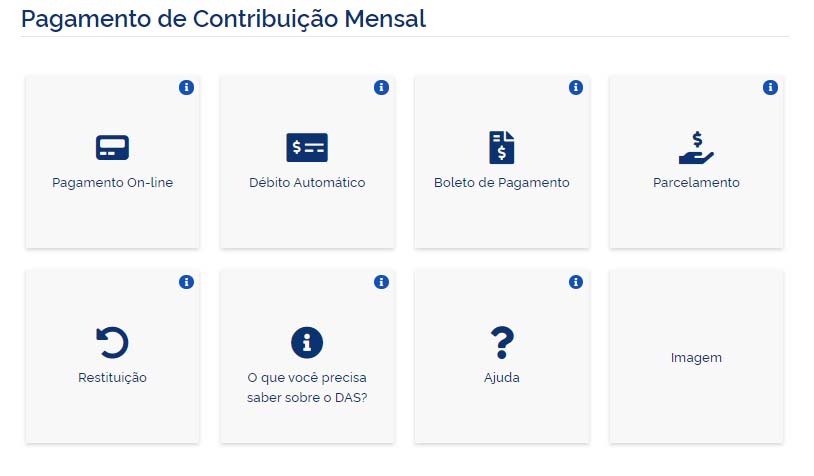 Formas de pagamento do DAS MEI